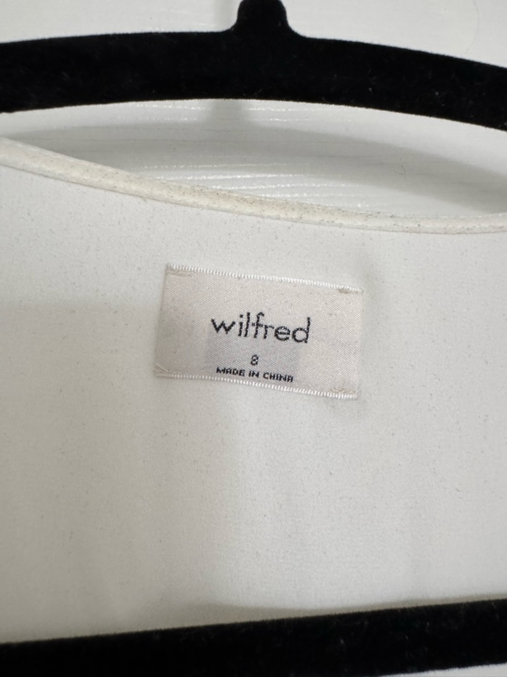 Wilfred White Sheer V-Neck Button Peplum Blouse - Picture 3 of 4